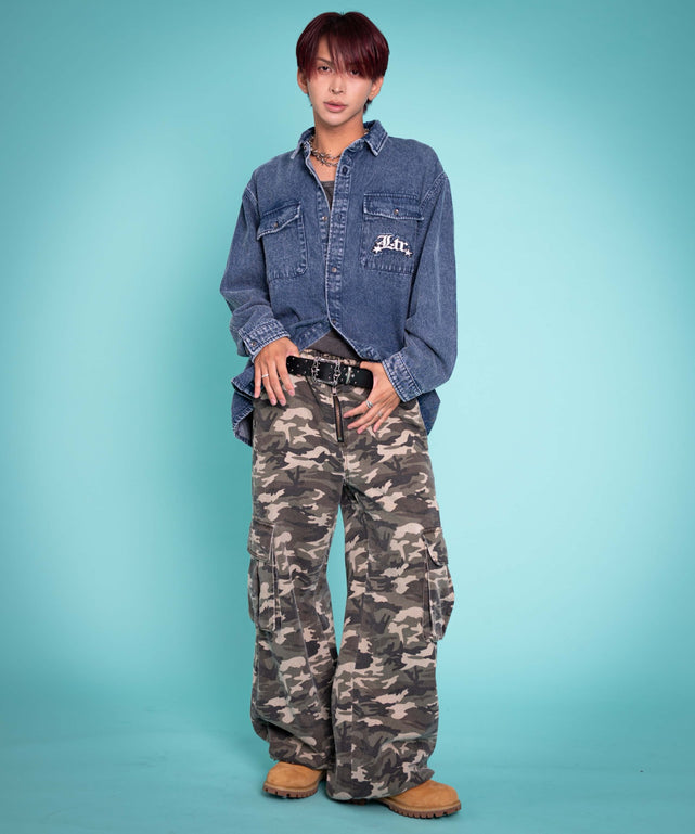 デニム中濃加工 モデル：175cm L着用