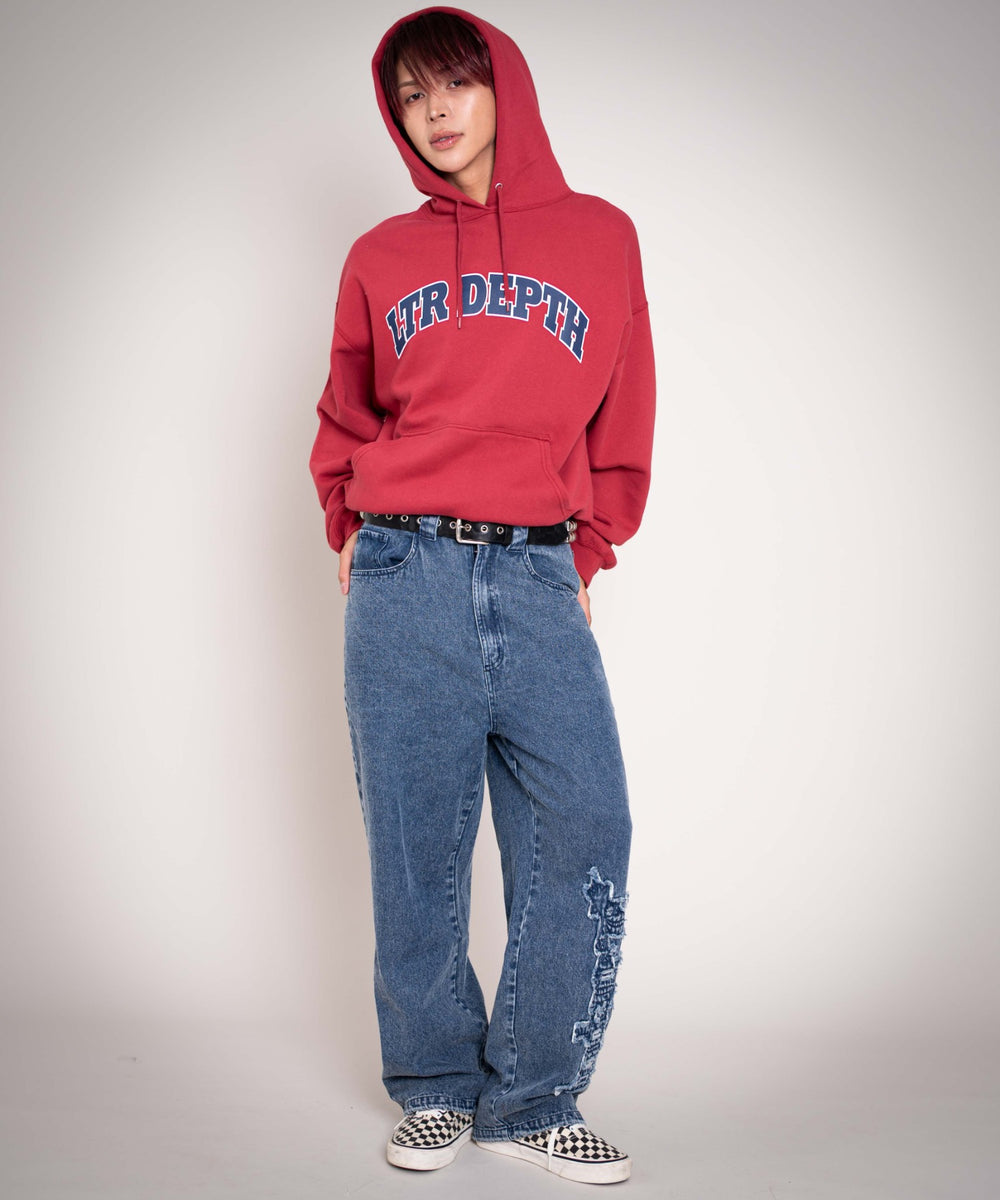 デニム中濃加工 モデル：175cm L着用