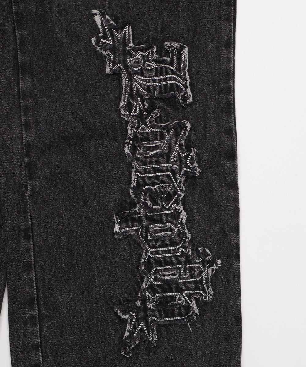 グラフィックデニムパンツ