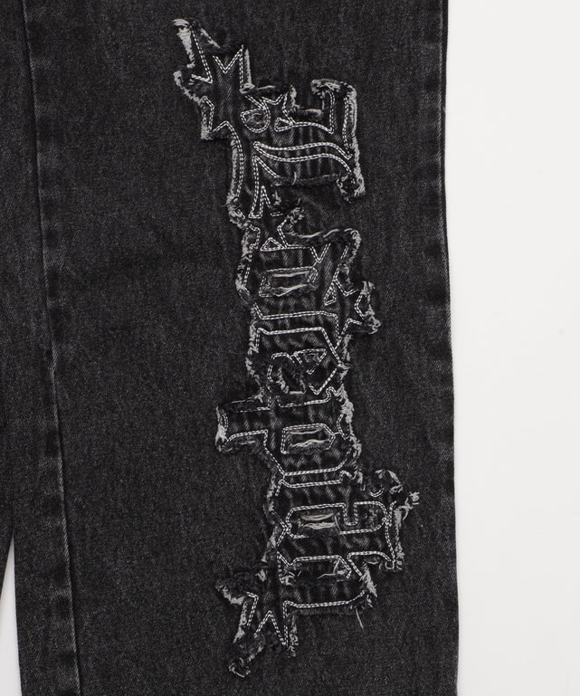 グラフィックデニムパンツ