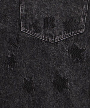 グラフィックデニムパンツ