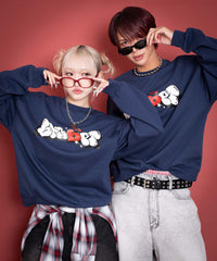 裏起毛ハートモチーフプルオーバー