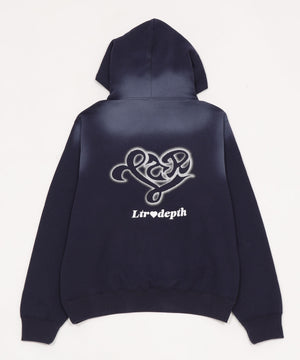 裏起毛ハートモチーフプルパーカー