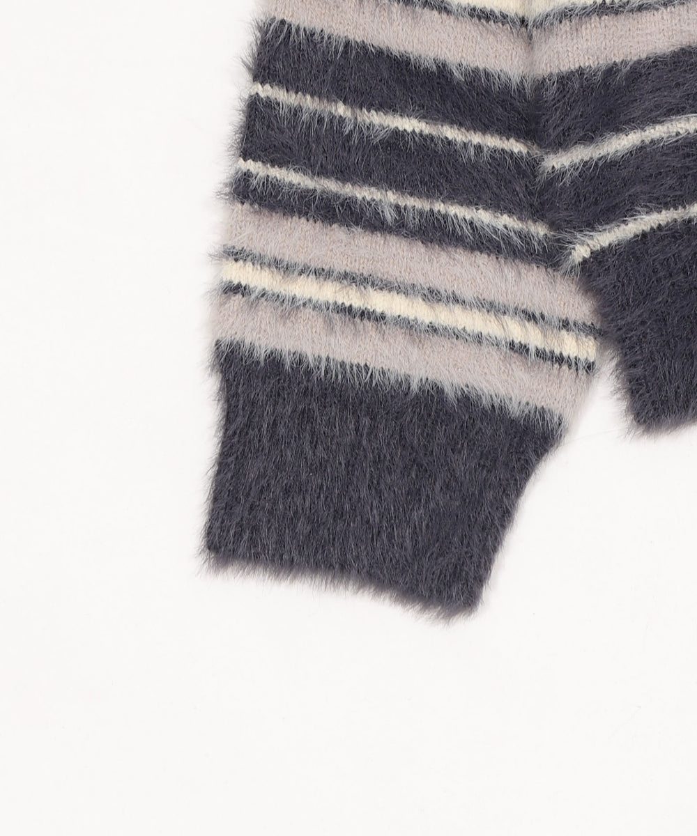 シャギーボーダーニットパーカー