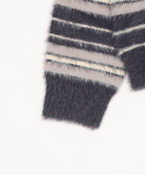 シャギーボーダーニットパーカー