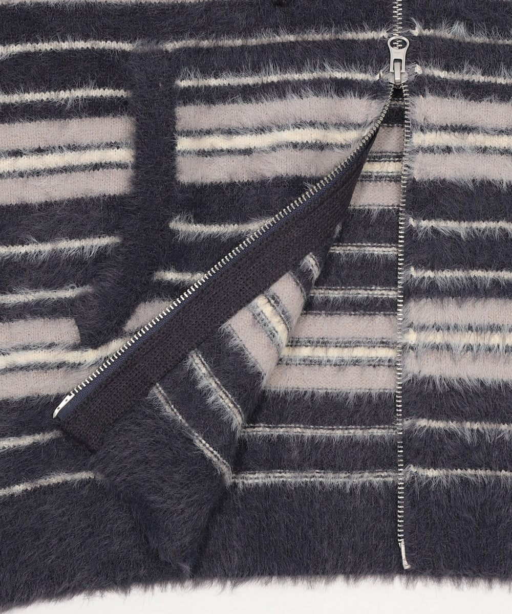 シャギーボーダーニットパーカー