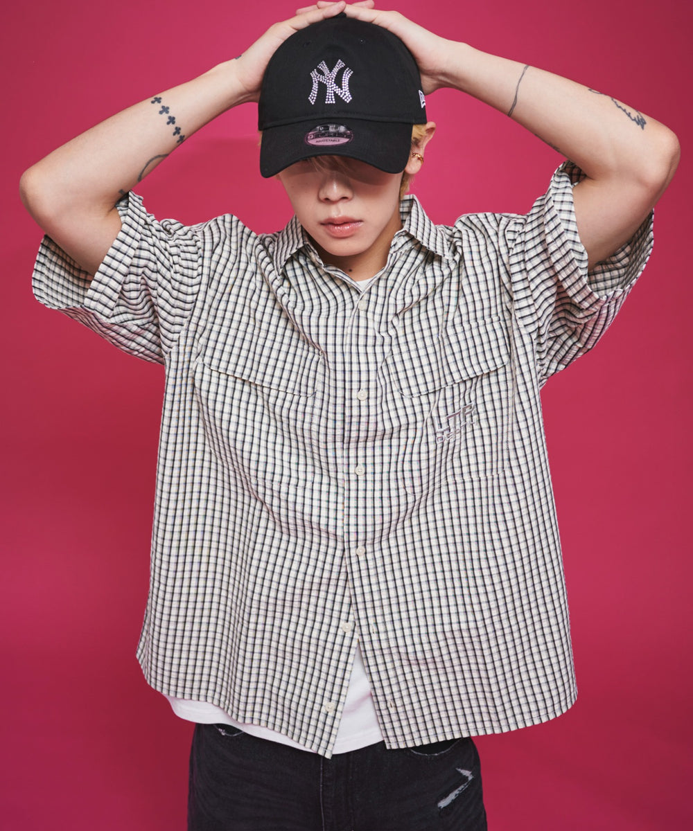 ホワイトチェック1 モデル：175cm L着用