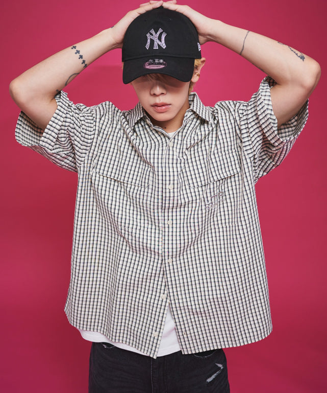 ホワイトチェック1 モデル：175cm L着用