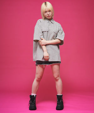 ホワイトチェック1 モデル：165cm M着用