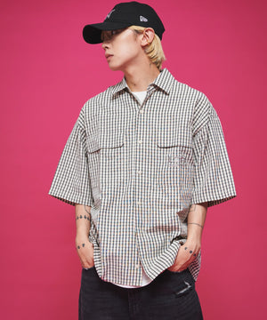 ホワイトチェック1 モデル：175cm L着用