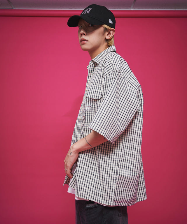 ホワイトチェック1 モデル：175cm L着用