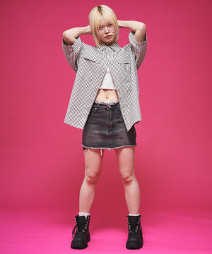 ホワイトチェック1 モデル：165cm M着用