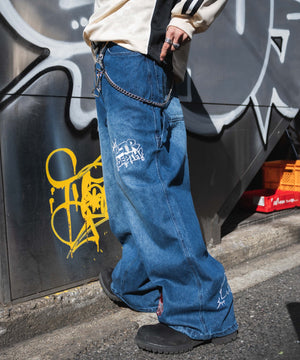 デニム中濃加工　モデル:180cm L着用