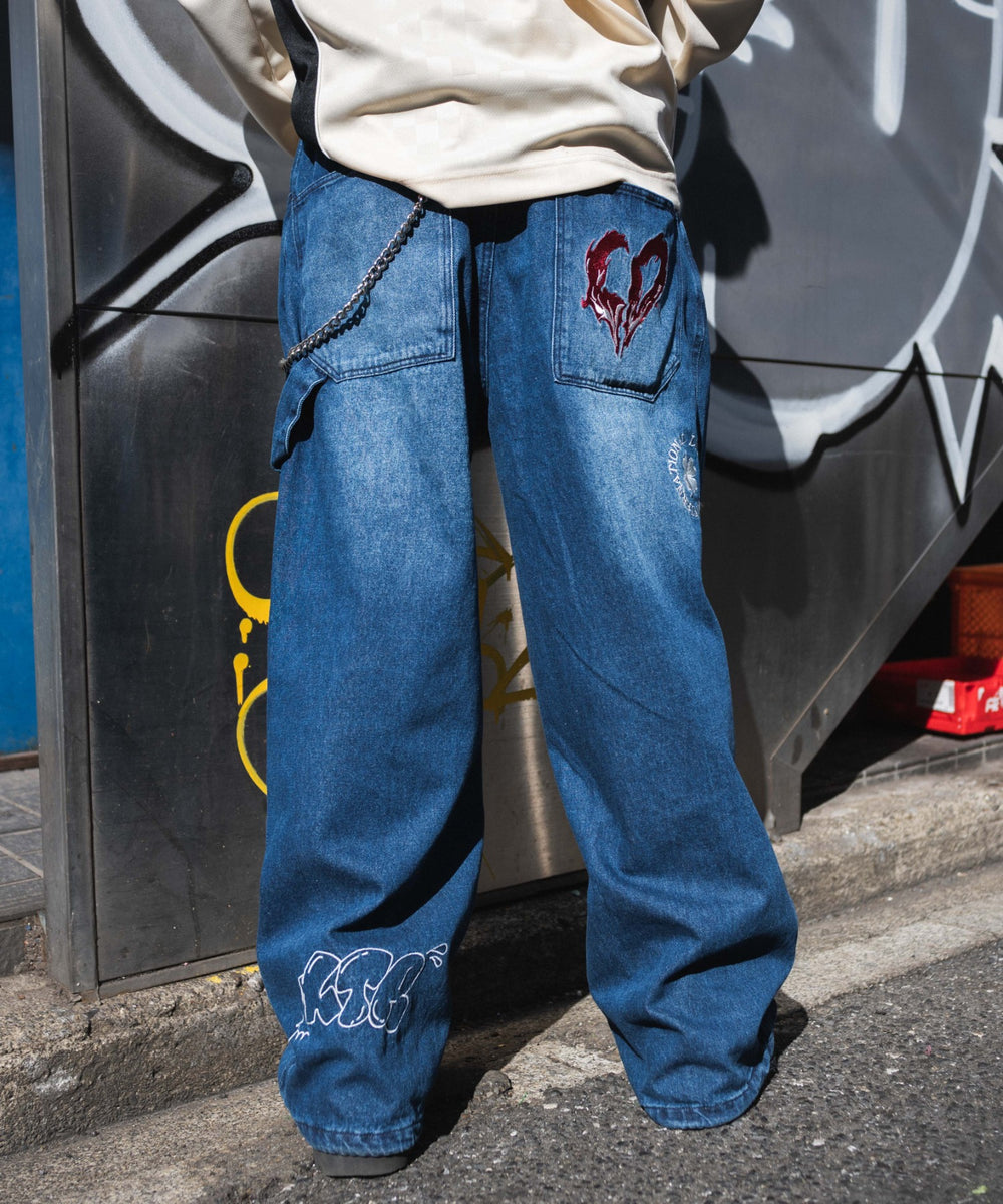 デニム中濃加工　モデル:180cm L着用