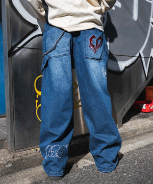 デニム中濃加工　モデル:180cm L着用