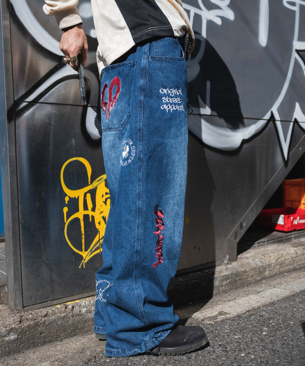 デニム中濃加工　モデル:180cm L着用