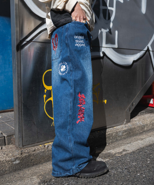 デニム中濃加工　モデル:180cm L着用