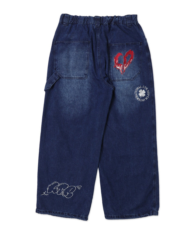 グラフィックデニムパンツ