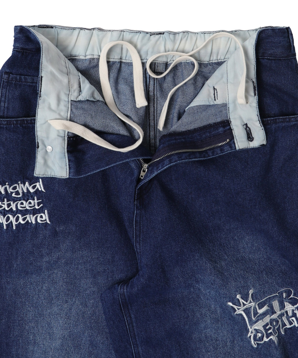 グラフィックデニムパンツ