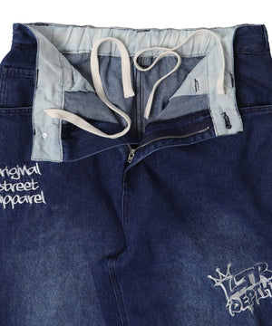 グラフィックデニムパンツ