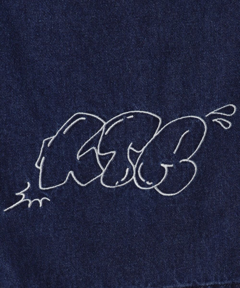 グラフィックデニムパンツ