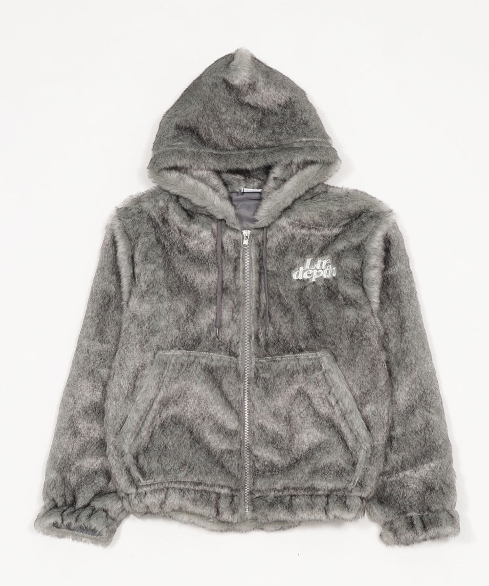 ファーフードロゴブルゾン