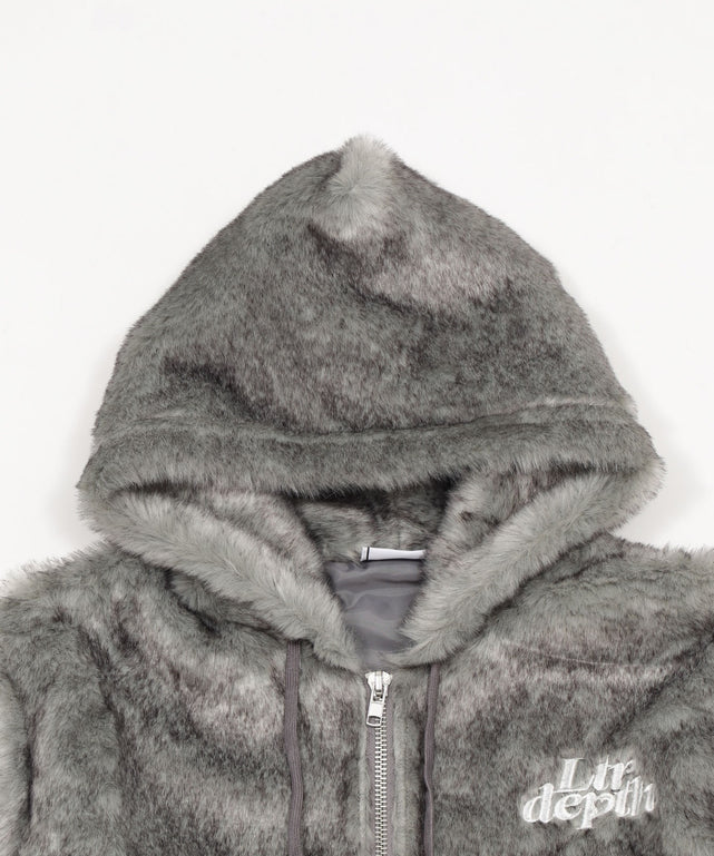 ファーフードロゴブルゾン