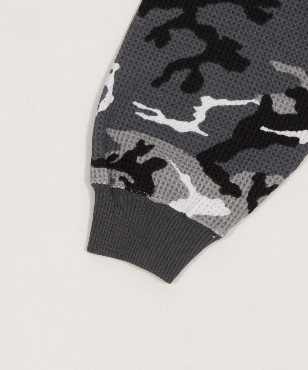 ワッフルグラフィックカットZIPパーカー