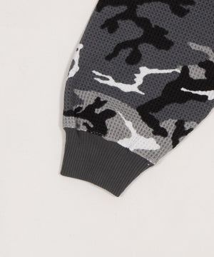 ワッフルグラフィックカットZIPパーカー