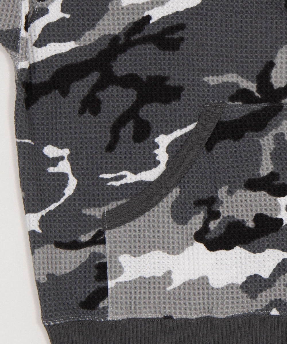 ワッフルグラフィックカットZIPパーカー