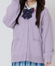 【スクール】ニットカーディガン/Lパープル モデル:156cm F着用