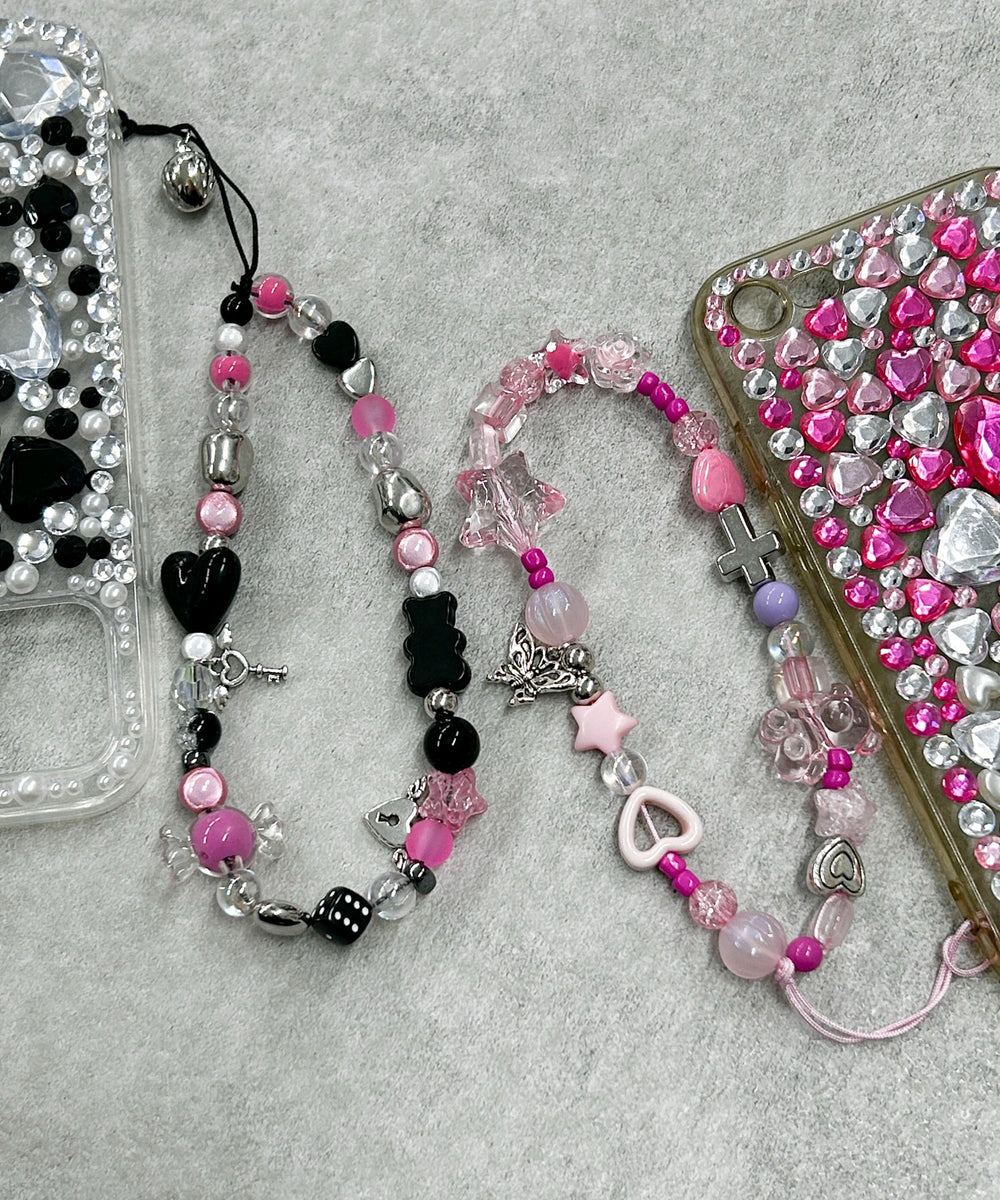 ビーズストラップキーホルダーD