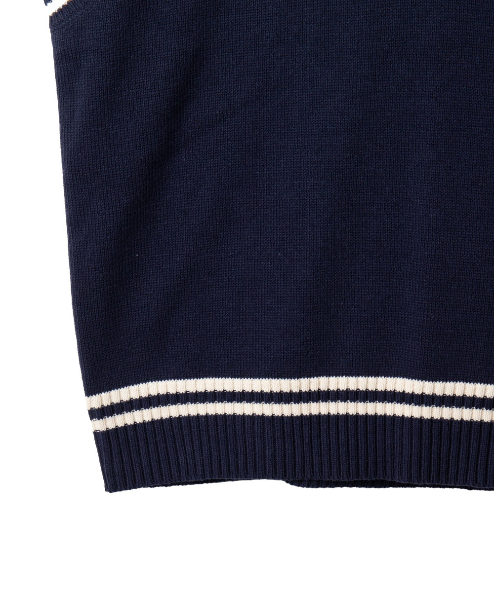 メンズラインスクールニットベスト