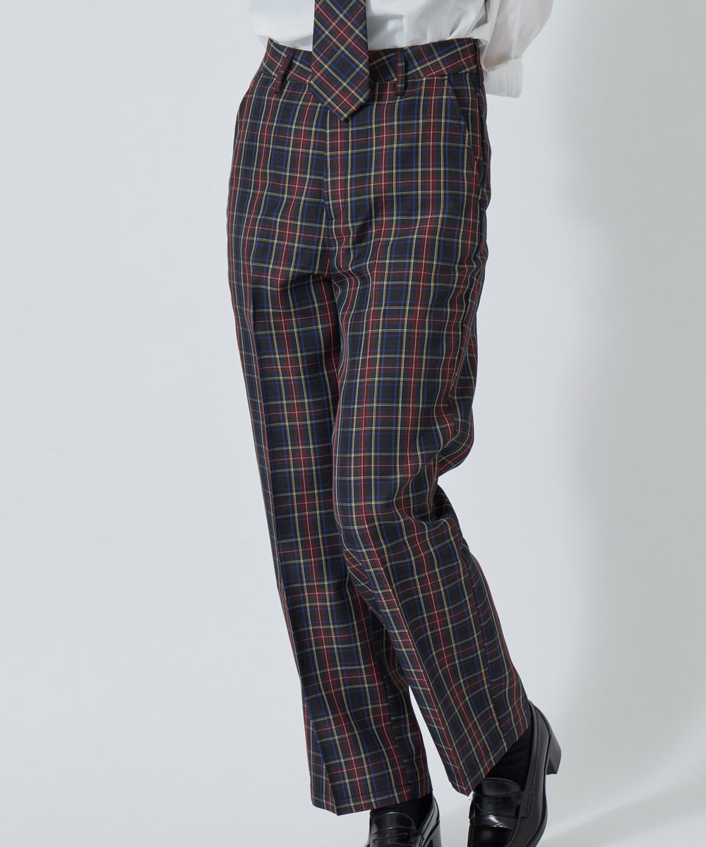 【柄1】ブラックチェック3（レッドポイント）