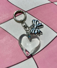 クリアカラーハートキーホルダー