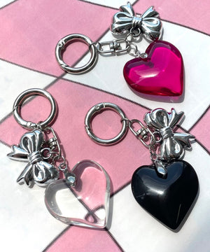 クリアカラーハートキーホルダー