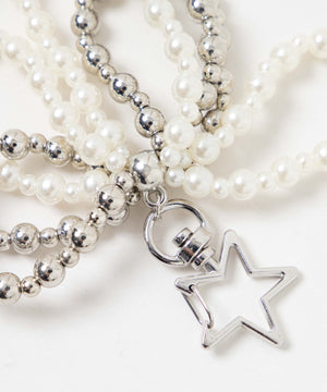 ダブルリボンビーズキーホルダー