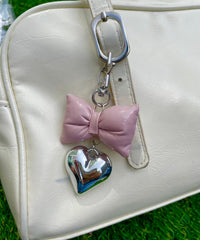 クッションリボンハートキーホルダー
