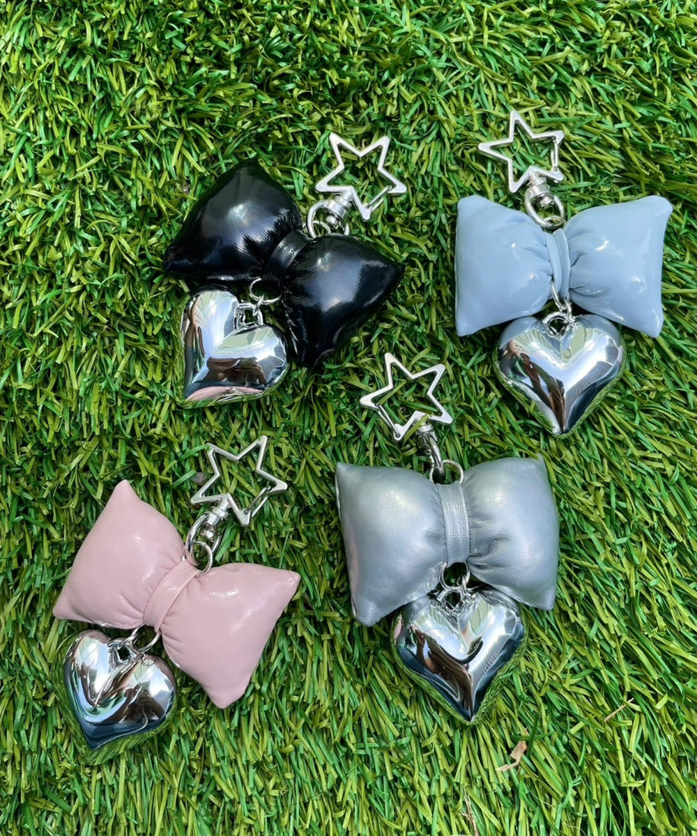 クッションリボンハートキーホルダー