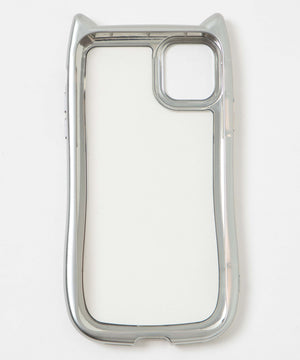 猫耳フレームiphoneケース（シルバー）