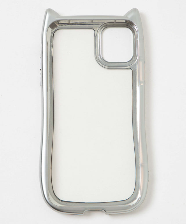 猫耳フレームiphoneケース（シルバー）