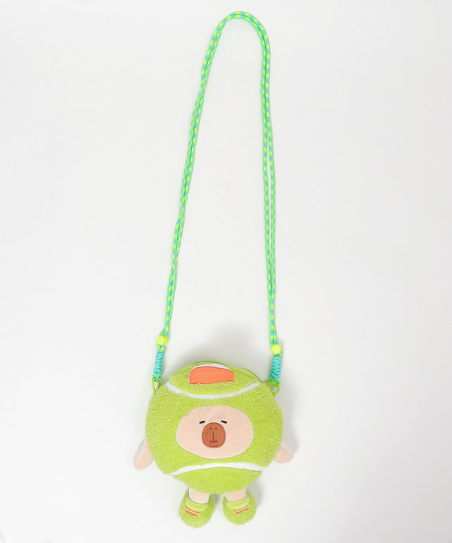 テニスボールカピバラぬいショルダー/グリーン