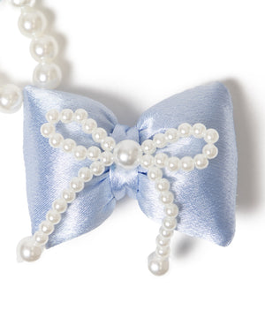 ダブルパールリボンキーホルダー