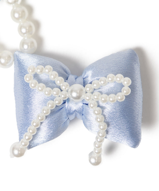 ダブルパールリボンキーホルダー