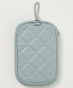 パールキルティングアクリルスタンドポーチ