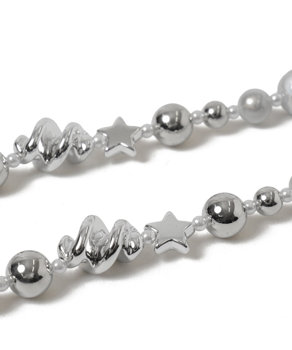 メタルビーズモチーフストラップ