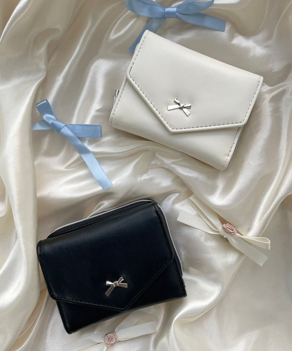 メタルリボンレターフラップウォレット