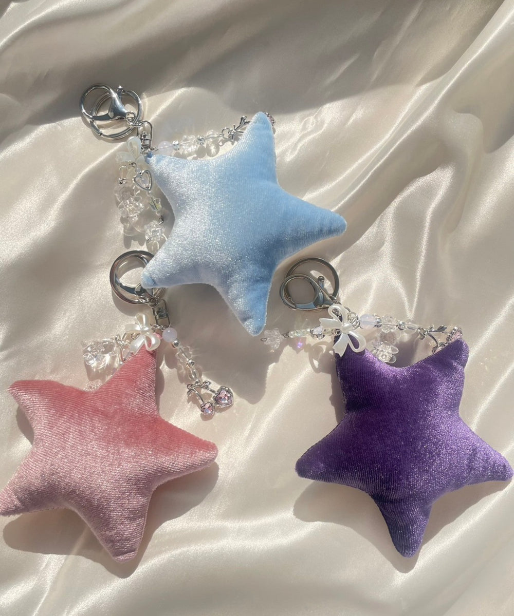 ベロアスターキーホルダー
