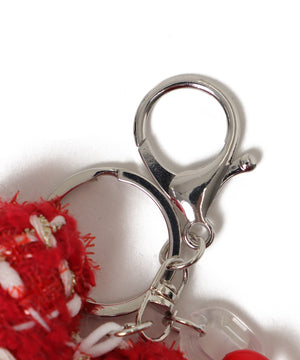 ツイードビッグハートキーホルダー