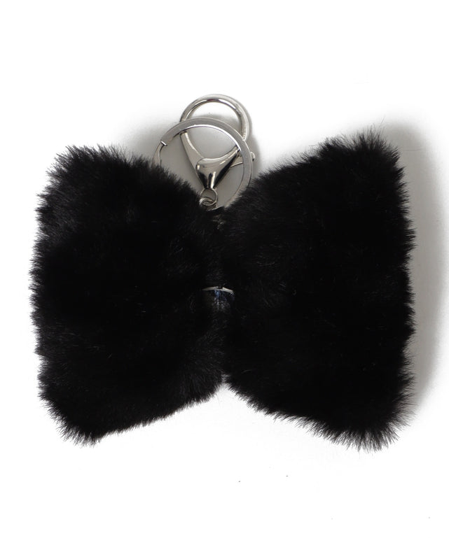 レオパードPUリボンファーキーホルダー